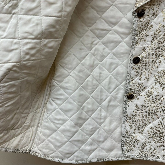 Vintage Girls 6X Short Quilted Bed Jacket Robe White Gold Made in USA‎ NEW - Picture 4 of 9